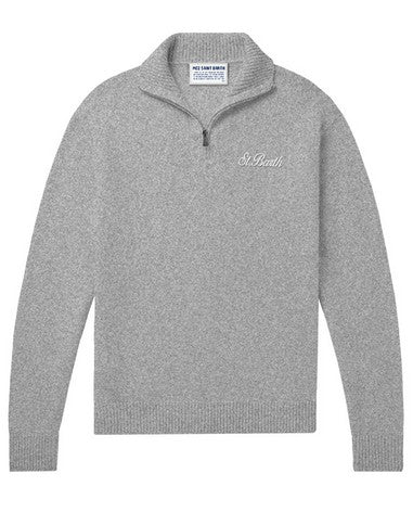 LAMBSWOOL HALF ZIP - JERMYN - LIGHT MELANGE / S - Maglioni