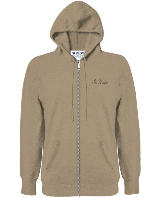 FULL ZIPPER HOODED KNIT SWEATER - NOTTING - Maglioni